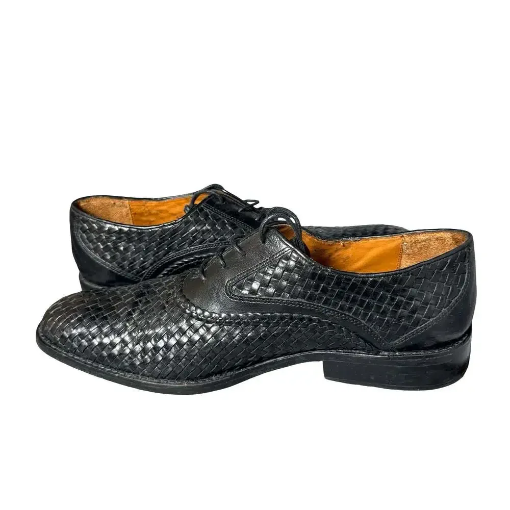 Massimo Natali Modelista Woven Leather Lace-Up Dress Shoes